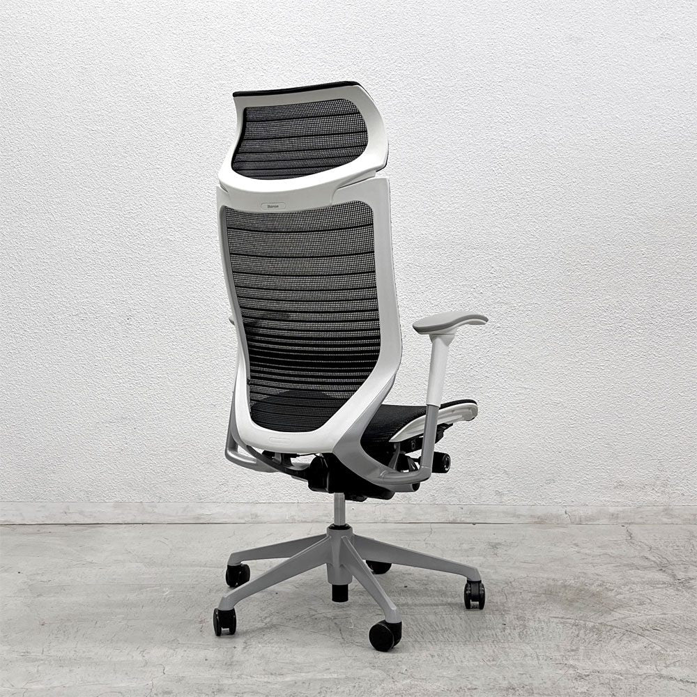 オカムラ okamura バロンチェア Baron Chair CP87BW エクストラハイバック オフィスチェア 固定ヘッドレスト アジャストアーム ジョルジェット・ジウジアーロ 〓