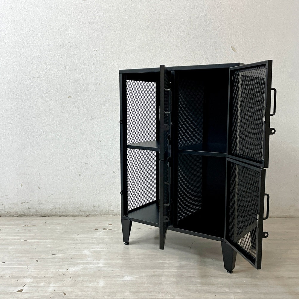 ジャーナルスタンダードファニチャー journal standard Furniture j.s.F メッシュロッカー 2列2段 ブラック キャビネット インダストリアルデザイン ●