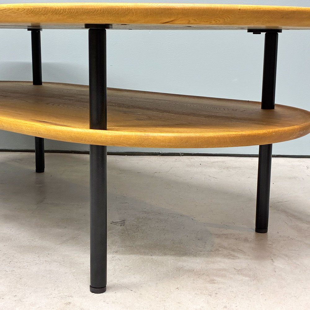 クラッシュゲート CRASH GATE イージーライフ Easy Life サーボ コーヒーテーブル オーバル SERVO COFFEE TABLE W105cm オーク材 ブラックスチール 関家具 展示品 ◎