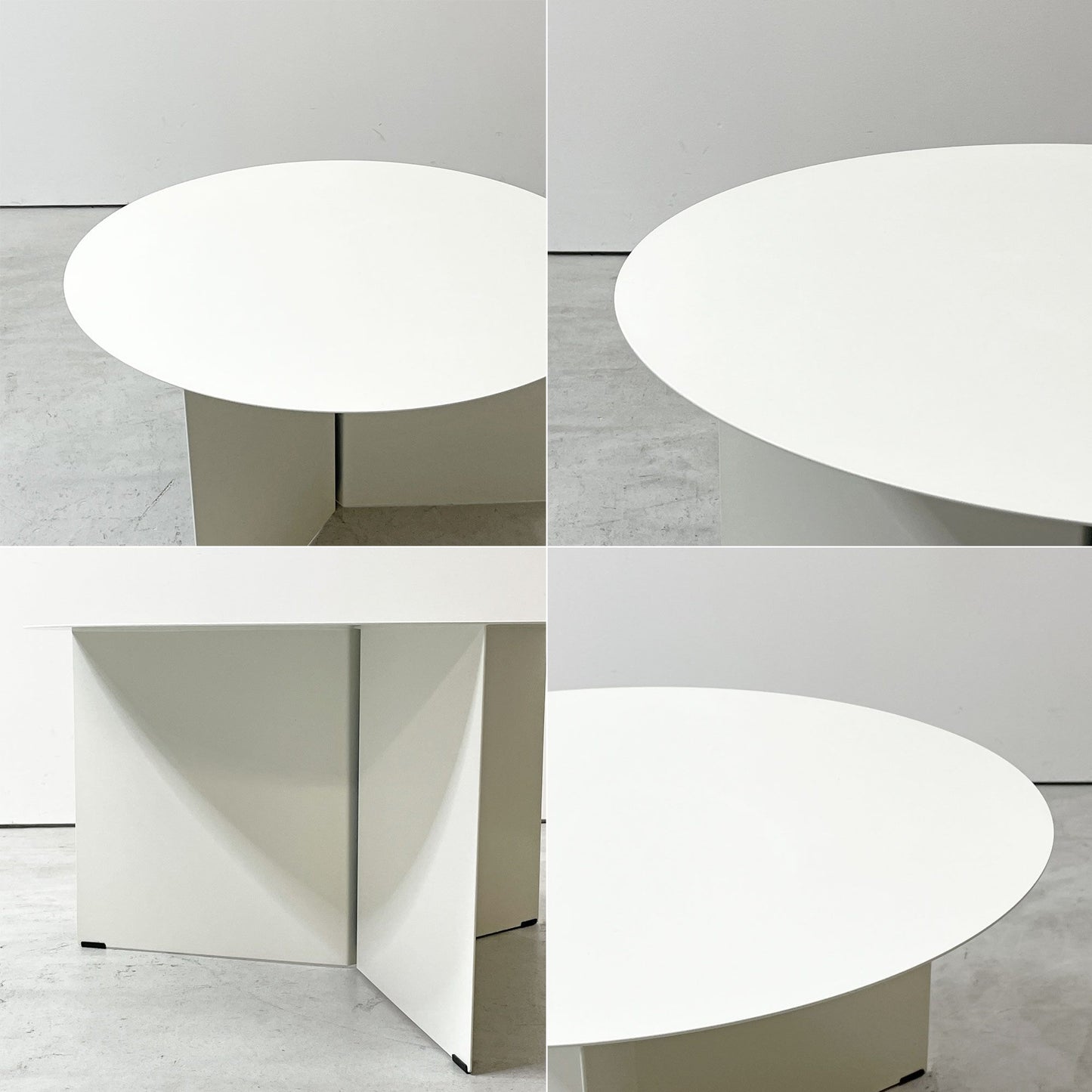 ヘイ HAY スリットテーブル SLIT TABLE XL ホワイト スチール サイドテーブル ローテーブル コーヒーテーブル ラウンド Φ65cm モダン デンマーク 北欧家具 ●