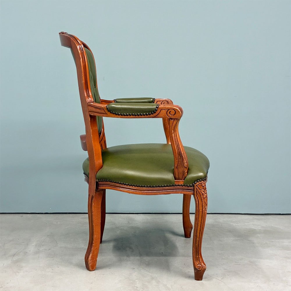 ヨーロピアンクラシカルデザイン European classical design ロココ調 猫脚 アームチェア サロンチェア イタリア製 ◎