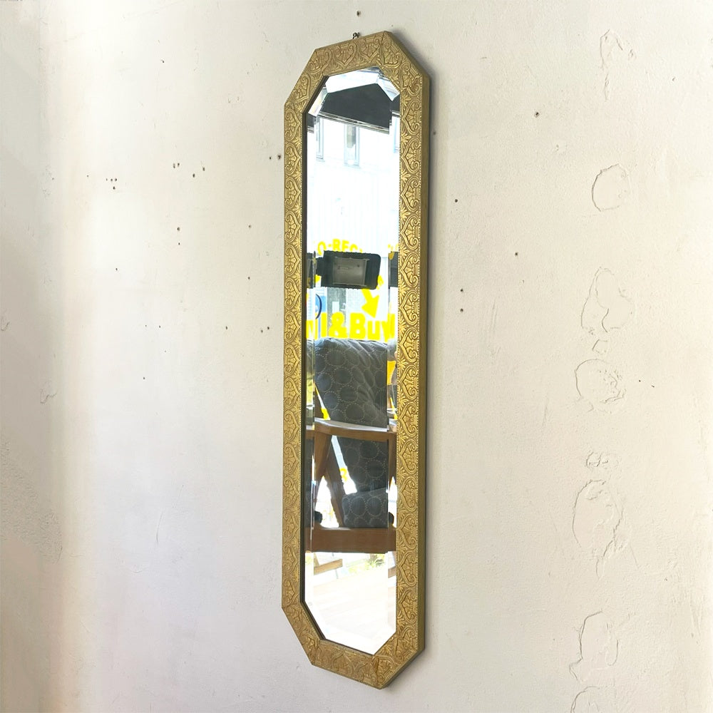 ヨーロピアン クラシカルデザイン ウォールミラー ゴールドフレーム 八角形 Octagon Wall Mirror 壁掛け鏡  ★