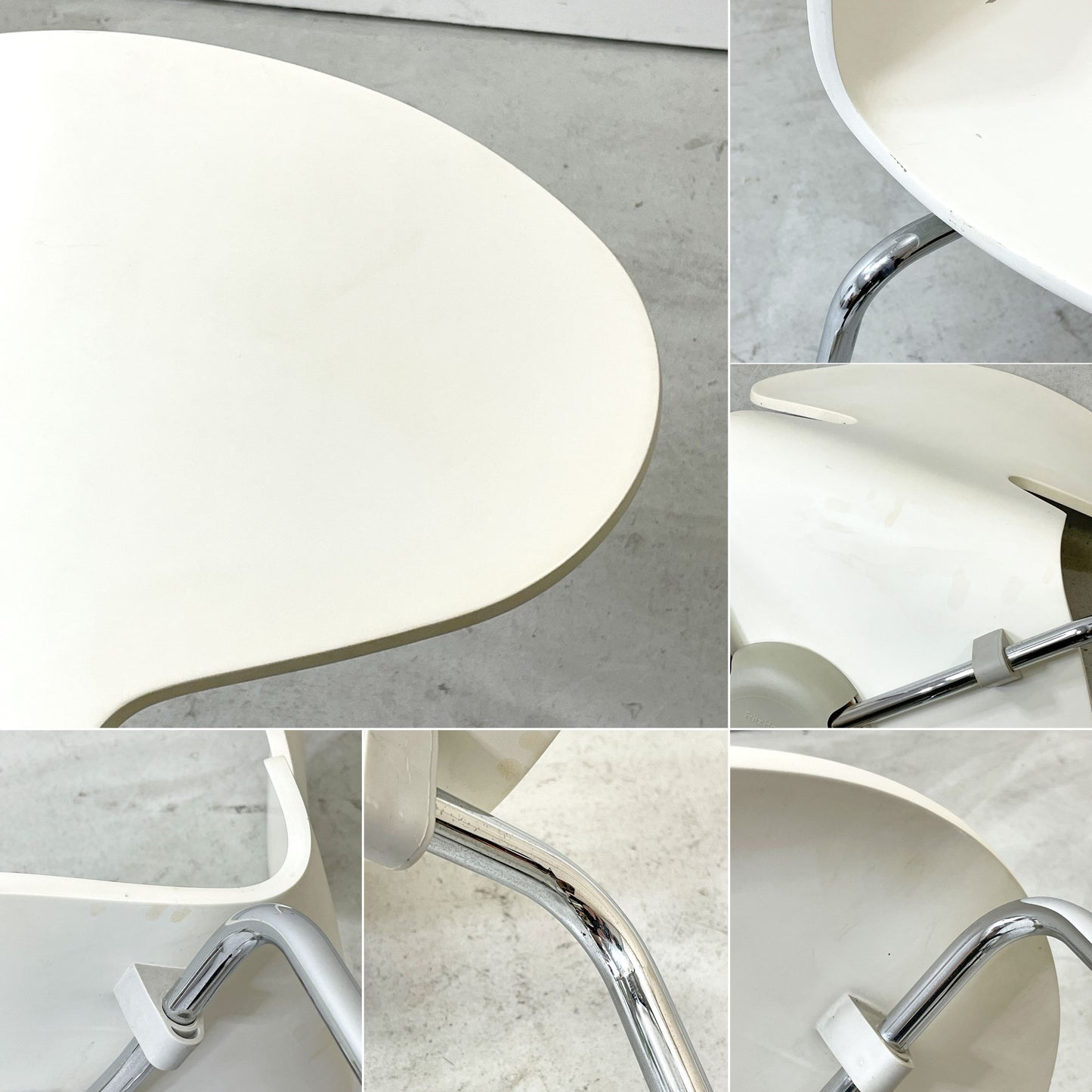 フリッツハンセン Fritz Hansen アントチェア ANT CHAIR アリンコチェア 4本脚 ホワイト ラッカー アルネ・ヤコブセン デンマーク 北欧家具 B ●