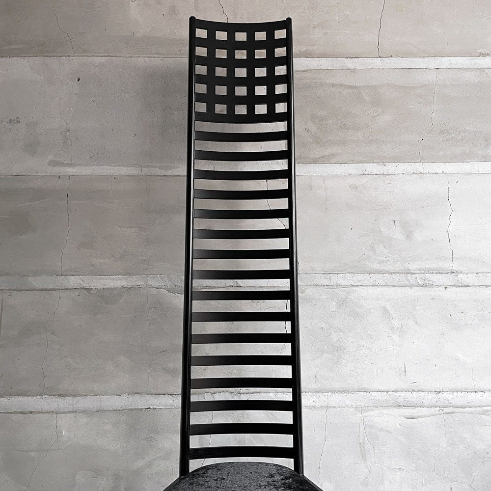 カッシーナ Cassina ヒルハウス 292 Hill House 1 ラダーバックチェア シルクベルベット ブラック チャールズ・レニー・マッキントッシュ 参考定価￥759,000- ♪