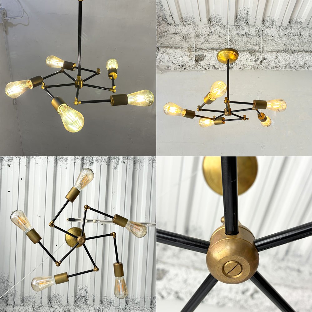 アクメファニチャー ACME Furniture ソリッドブラスランプ 5アーム SOLID BRASS LAMP 5ARM ブラックアーム 真鍮 ミッドセンチュリー 定価￥143.000- ★