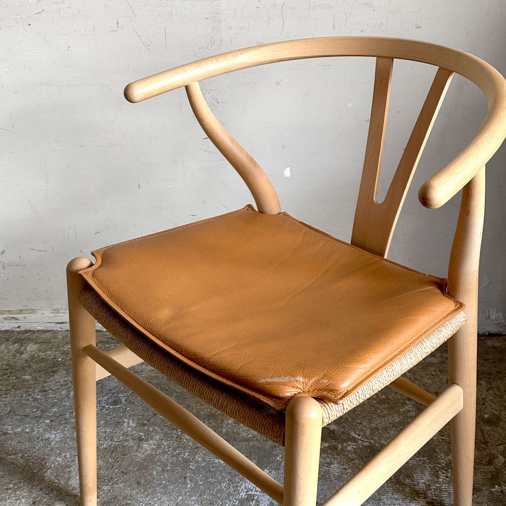 カールハンセン＆サン Carl Hansen & Son CU CH24 ウィッシュボーンチェア Yチェア 専用チェアクッション レザー ライトブラウン B ■