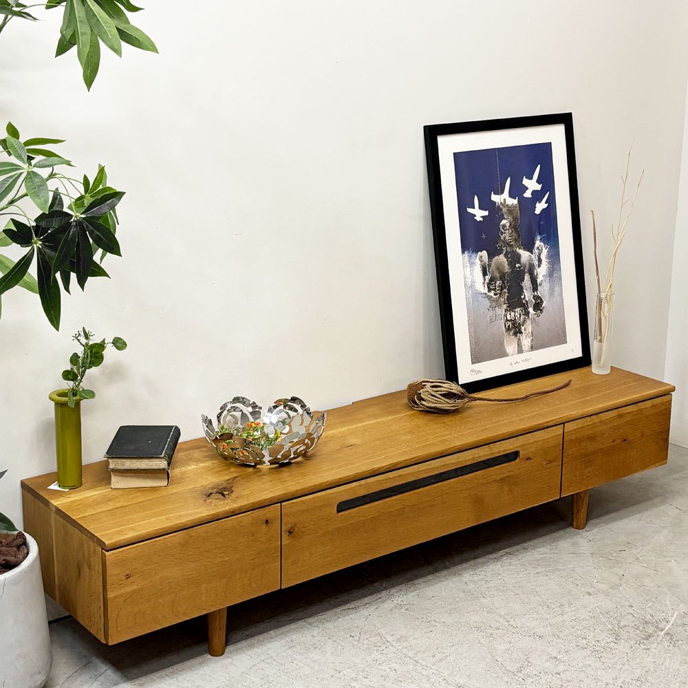 飛騨産業 HIDA 森のことば morino kotoba TW494 AVキャビネット オーク無垢材 W180cm AVボード テレビボード ナチュラルデザイン 廃番 ●