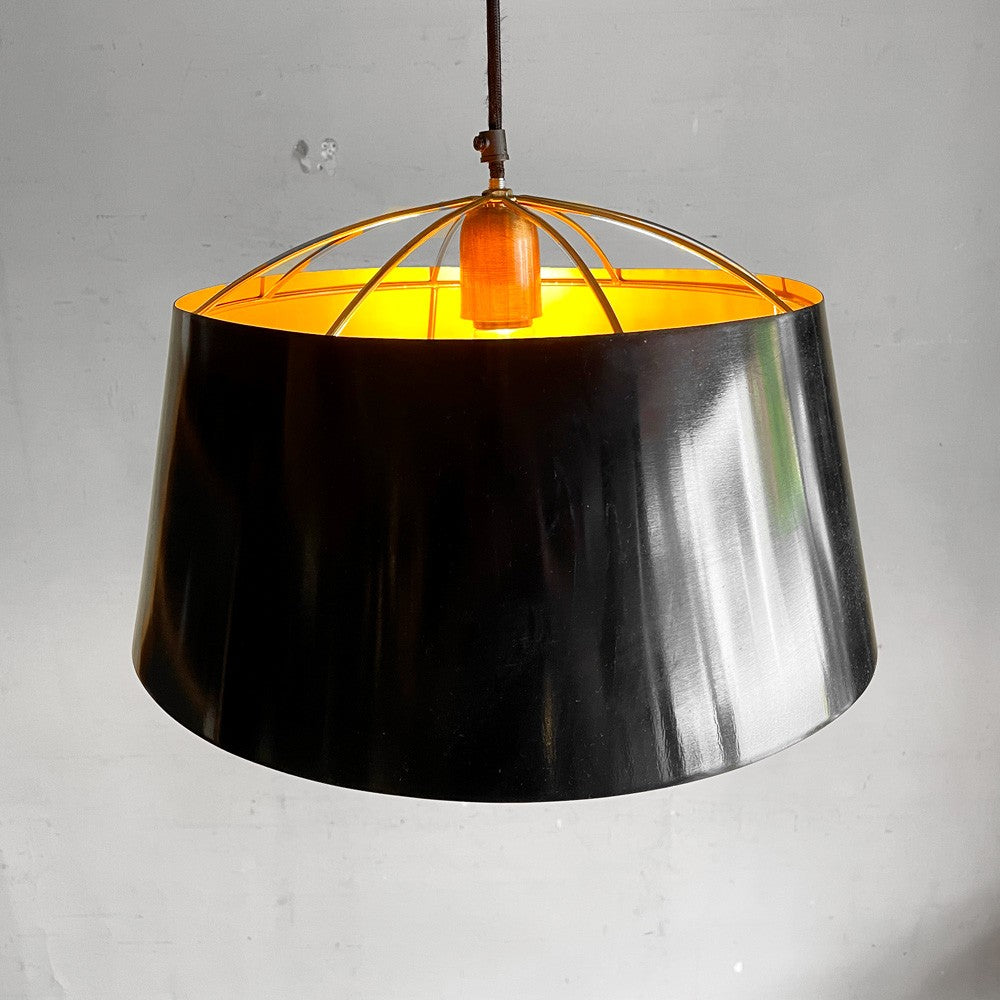 リフレクションコード Reflection Code レテル ペンダントライト Retel pendant lamp Lサイズ スチール製シェード ブラック×ゴールド モダンデザイン 関家具 定価￥18,700- ■