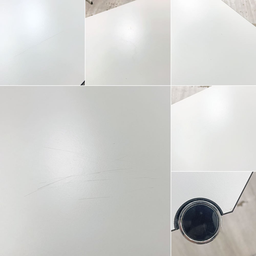 USMハラー USM Haller モジュラーファニチャー ハラーテーブル ワーキングデスク W125×D50cm カスタムオーダーサイズ ホワイト アジャスター 高さ調整機能付き モダンデザイン 定価161,641円 ●