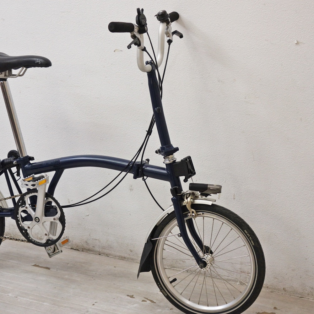 ブロンプトン BROMPTON 折りたたみ自転車 3段変速 ネイビー英国製 ●