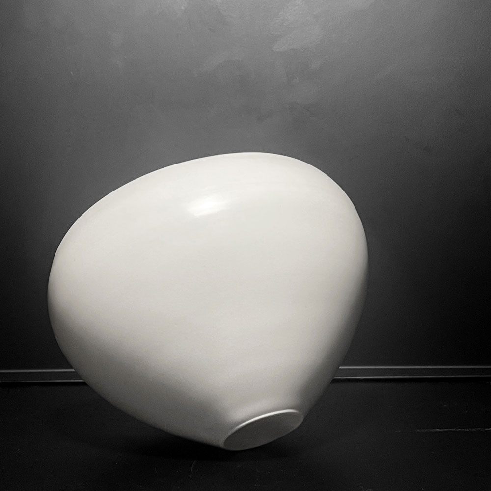 黒田泰蔵 白磁 椀 ボウル 12.5 × 9cm 元箱付 現代作家■