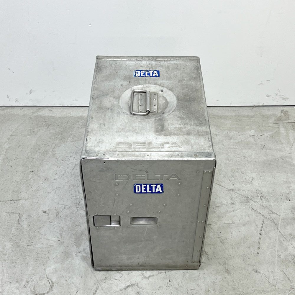 DELTA航空 ビンテージ ギャレーコンテナ ボックス Galley Box アルミ製 1ドア 6段 棚板付き 1960～70`s US Vintage B ●
