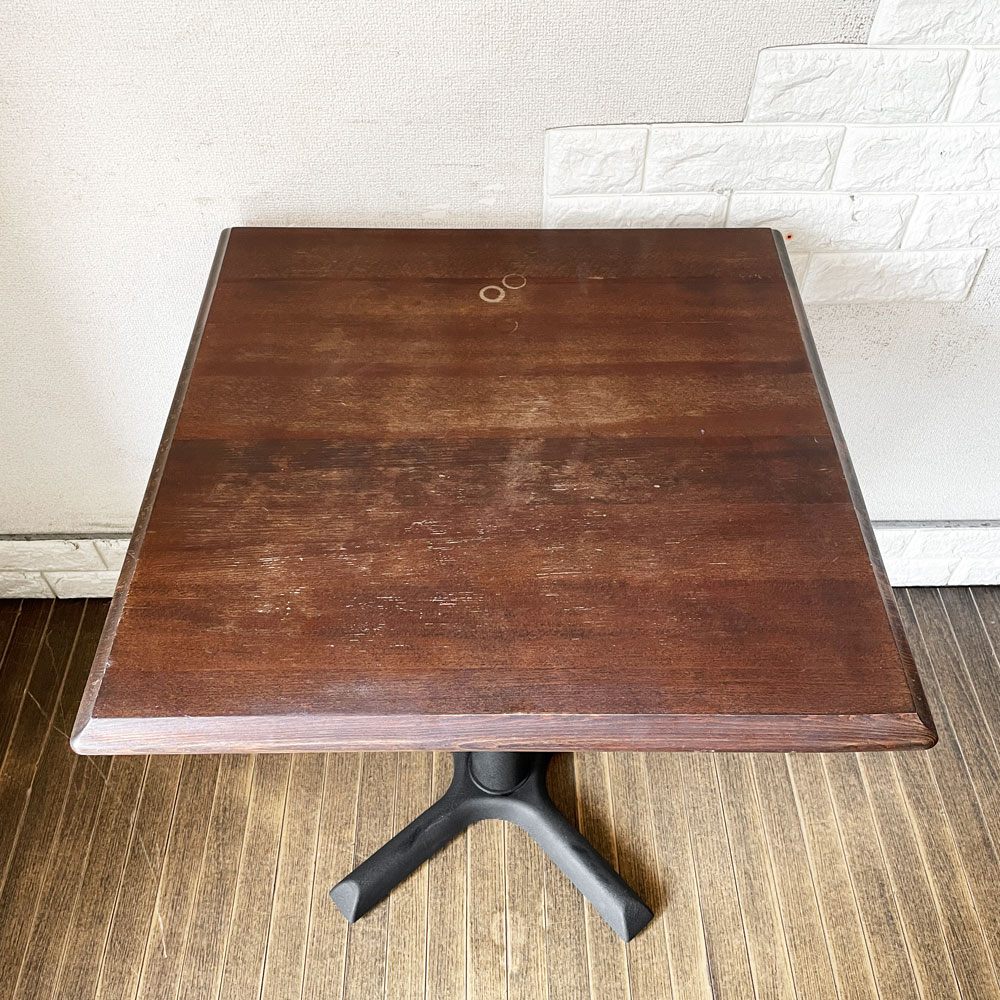 イデア IDEA カフェテーブル ブナ材天板 ウォールナット色 NA 60×60cm Original + 鉄脚 311A BK 合計定価￥23,700- ◎