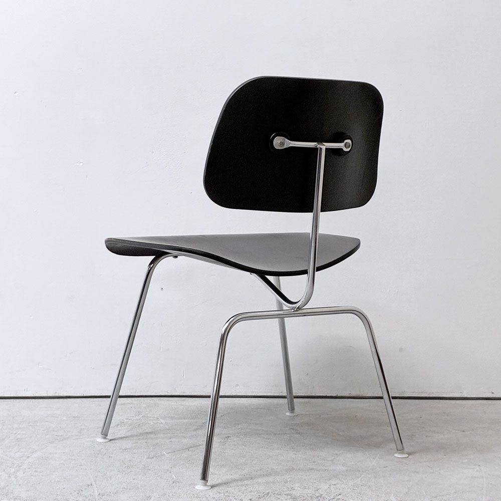 ハーマンミラー Herman Miller DCM  ダイニングチェア プライウッドチェア エボニー ブラックカラー メタルレッグ C&R イームズ ●