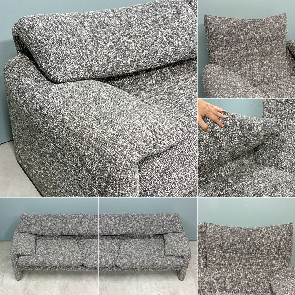 カッシーナイクスシー Cassina ixc. マラルンガ MARALUNGA 675-2PW 2人掛け ワイドソファ ヴィコ・マジストレッティ グレー系 ミックスファブリック MoMA ◎