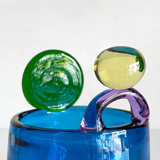 イッタラ iittala ポムポムベース Pampula Vase 90mm F型 ターコイズ scope別注 50/240 2018年限定 オイバ・トイッカ Oiva Toikka 箱付 北欧雑貨 希少 ■