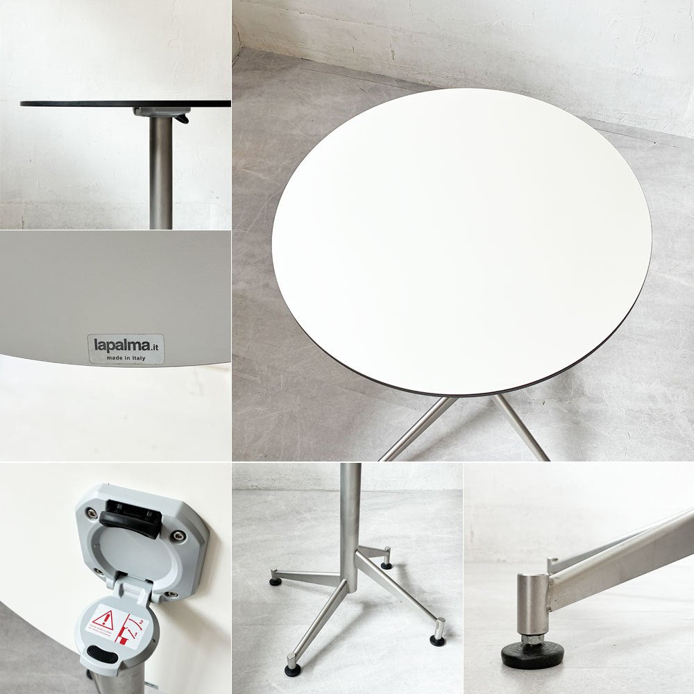 ラパルマ lapalma セルツ SELTZ ラウンドテーブル カフェテーブル フォールディング Φ60cm ホワイト イタリア モダン  ★