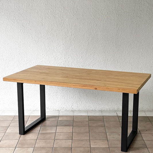 関家具 ベルデⅢ ダイニングテーブル オーク材 無垢集成材 W150cm 脚間調節可能 定価57,500円 展示品 ◇