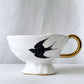 クーンケラミック Kuhn Keramik grande tasse つばめ カフェオレボウル マグカップ フリーカップ 金彩 陶器 ドイツ ◇