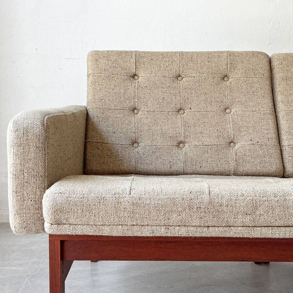 フランス＆サン France & Søn モジュラインソファ Moduline Sofa ラウンジチェア 2Pソファ チーク材 グレーファブリック デンマークビンテージ ★