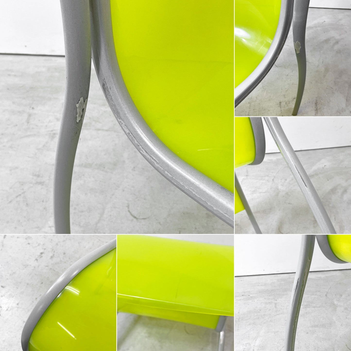 カルテル Kartell FPE chair スタッキングチェア ダイニングチェア アルミ ポリプロピレン グリーン ロンアラッド イタリアモダン 廃番 B ●