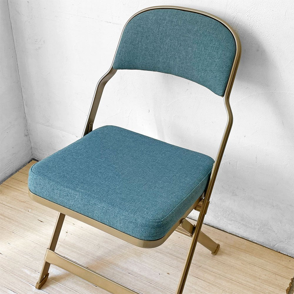 クラリン CLARIN フォールディングチェア FOLDING CHAIR フルクッション 折り畳み ティールカラー US家具 P.F.S.取扱 定価￥30,800- ★