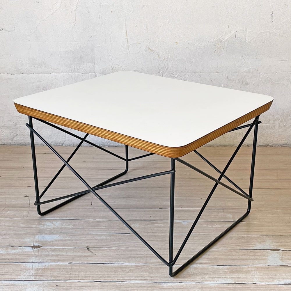 ハーマンミラー Herman Miller LTRT ワイヤーベース ローテーブル メラミントップ C&R イームズ ホワイト ミッドセンチュリー ★