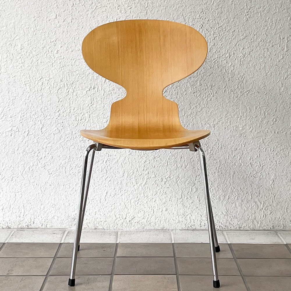 フリッツハンセン Fritz Hansen アントチェア 4本脚 ナチュラルビーチ ラッカー アルネ・ヤコブセン 北欧家具 B ◇