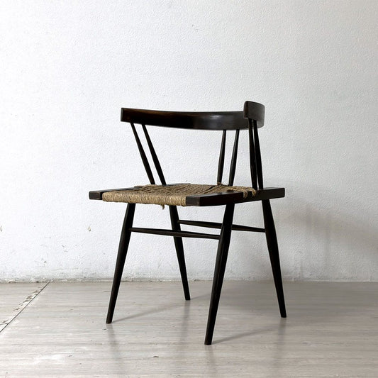 ジョージ・ナカシマ George Nakashima グラスシートチェア GRASS SEATED CHAIR ローズウッド材（シッソ）インド NID 60`s ビンテージ ●