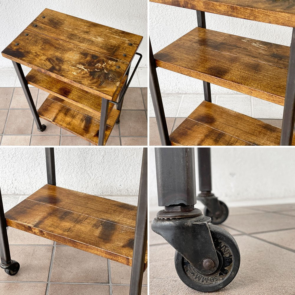 アクメファニチャー ACME Furniture グランビュー GRANDVIEW ワゴン 3段 ハックベリー×アイアン キャスター付 インダストリアルデザイン 定価￥44,000- 廃番 ◇