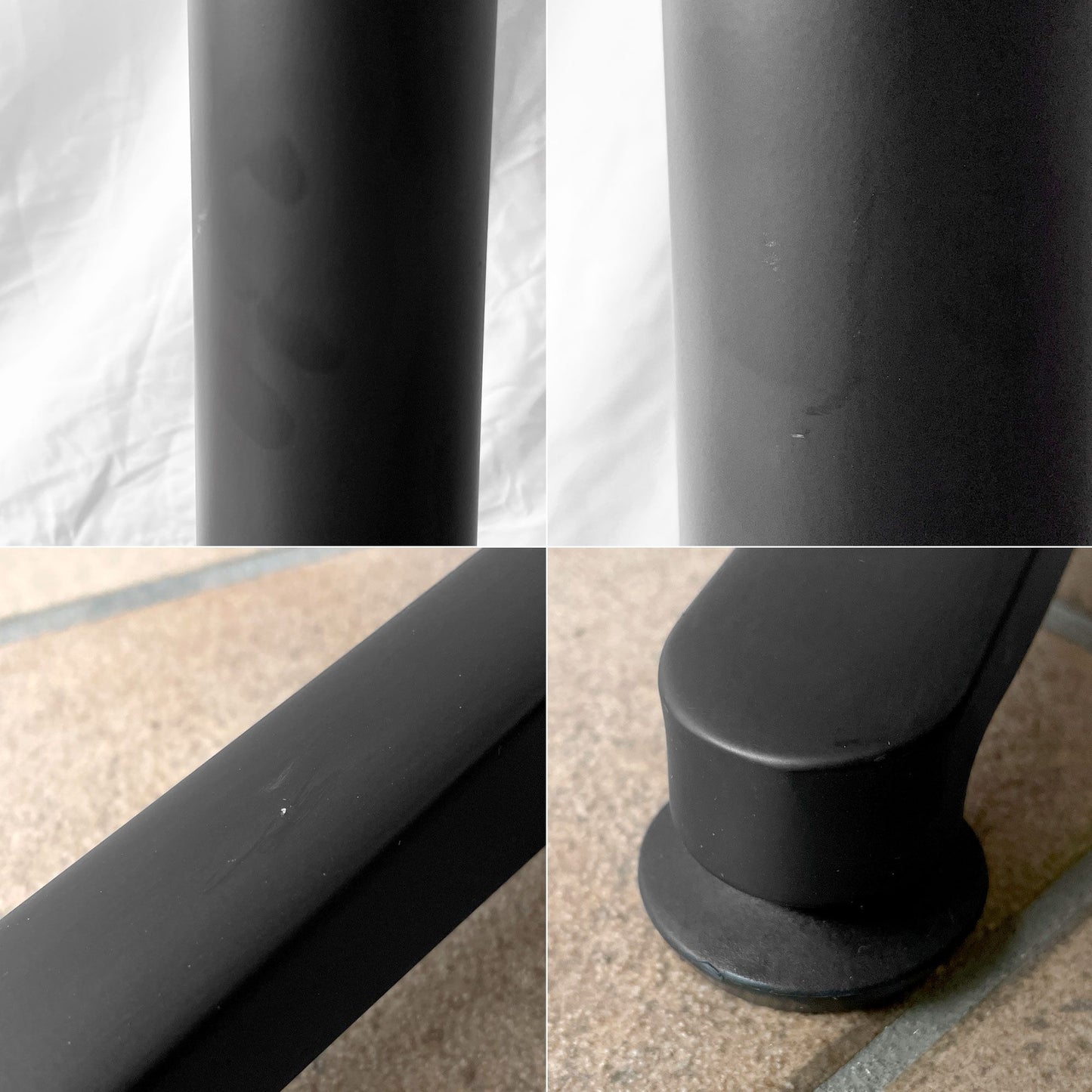 スモールカフェテーブル アイアンベース 木製天板 ウォールナットカラー W50×D50cm ◇