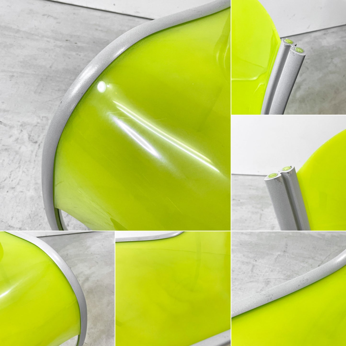 カルテル Kartell FPE chair スタッキングチェア ダイニングチェア アルミ ポリプロピレン グリーン ロンアラッド イタリアモダン 廃番 C ●