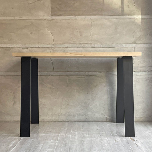 かなでもの KANADEMONO THE TABLE ラバーウッド ナチュラル スリムライン Black Steel 幅106 x 奥行66cm 定価￥58,800- ♪