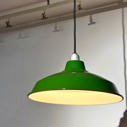 パシフィックファニチャーサービス P.F.S ホーロー ペンダントライト ENAMEL LAMP SHADE 14 ソケットコード付き グリーン ●