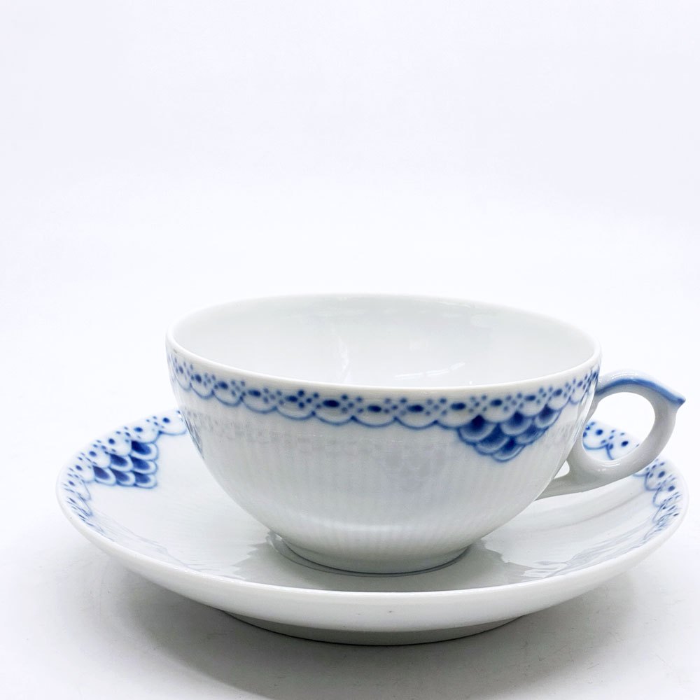 ロイヤルコペンハーゲン ROYAL COPENHAGEN プリンセス ティーカップ&ソーサー 220ml C&S デンマーク 北欧食器 D ●