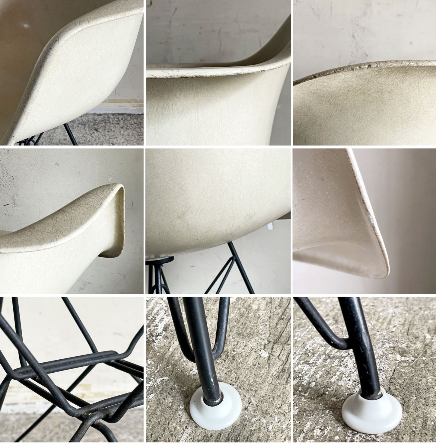 ハーマンミラー Herman Miller アームシェルチェア セカンド 2nd FRP パーチメント すっぴんモデル エッフェルベース イームズ ミッドセンチュリー ■