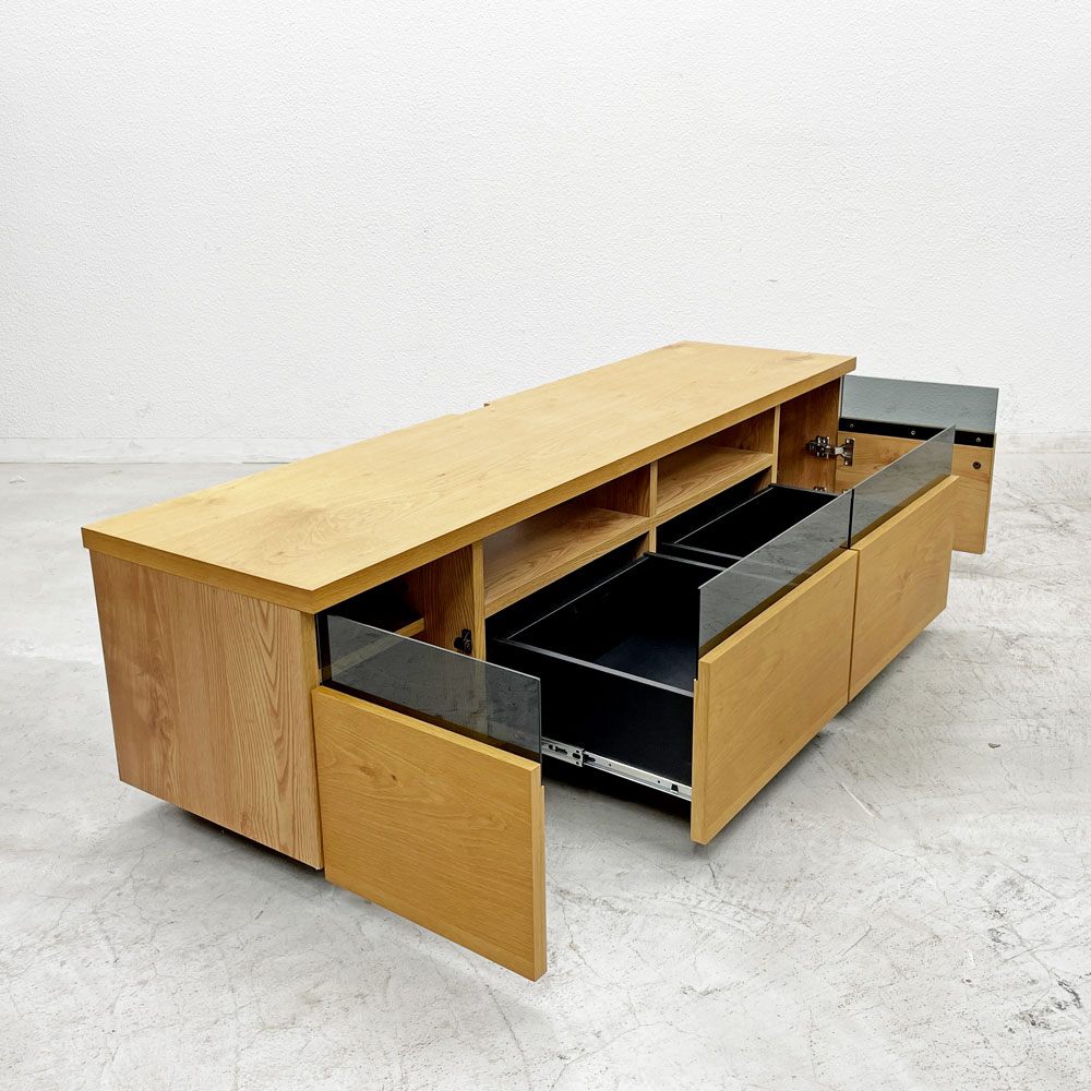 ロウヤ LOWYA TVボード AVボード オーク材 2ドロワー 2ドア W170cm ナチュラルモダン 日本製 〓