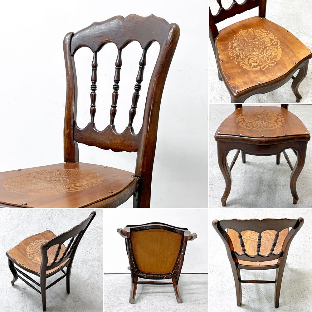 フランス ビンテージ French Vintage ロココスタイル ベントウッドチェア クラシカル 猫脚 カントリー シャビーシック ●