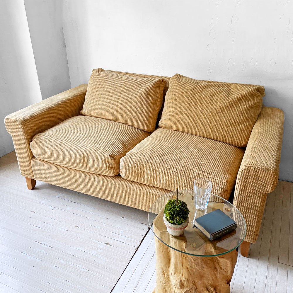 トラックファニチャー TRUCK FURNITURE FKソファ FK SOFA Jr. 2P ウォールナット無垢材 フェザークッション 新品張地張替済 ★