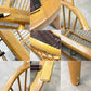 アーコール Ercol No.499 3Pソファ 3シーター キドニーシェイプ シート スカイブルー ファブリック ビーチ材 UKビンテージ 英国家具 ●