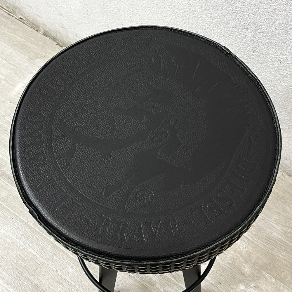 ディーゼルリビング DIESEL LIVING バー スタッド スツール Bar Stud Stool ブレイブマン ロゴエンボスモデル 本革 スチール 高さ63cm モローゾ MOROSO 非売品 B ●