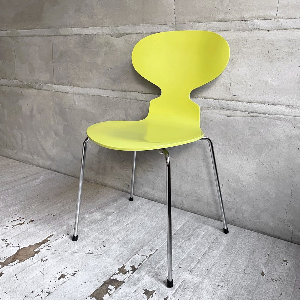 フリッツハンセン Fritz Hansen アントチェア ANT CHAIR アリンコチェア 4本脚 3101 ライムカラー ラッカー仕上げ アルネ・ヤコブセン デンマーク 北欧家具 A♪