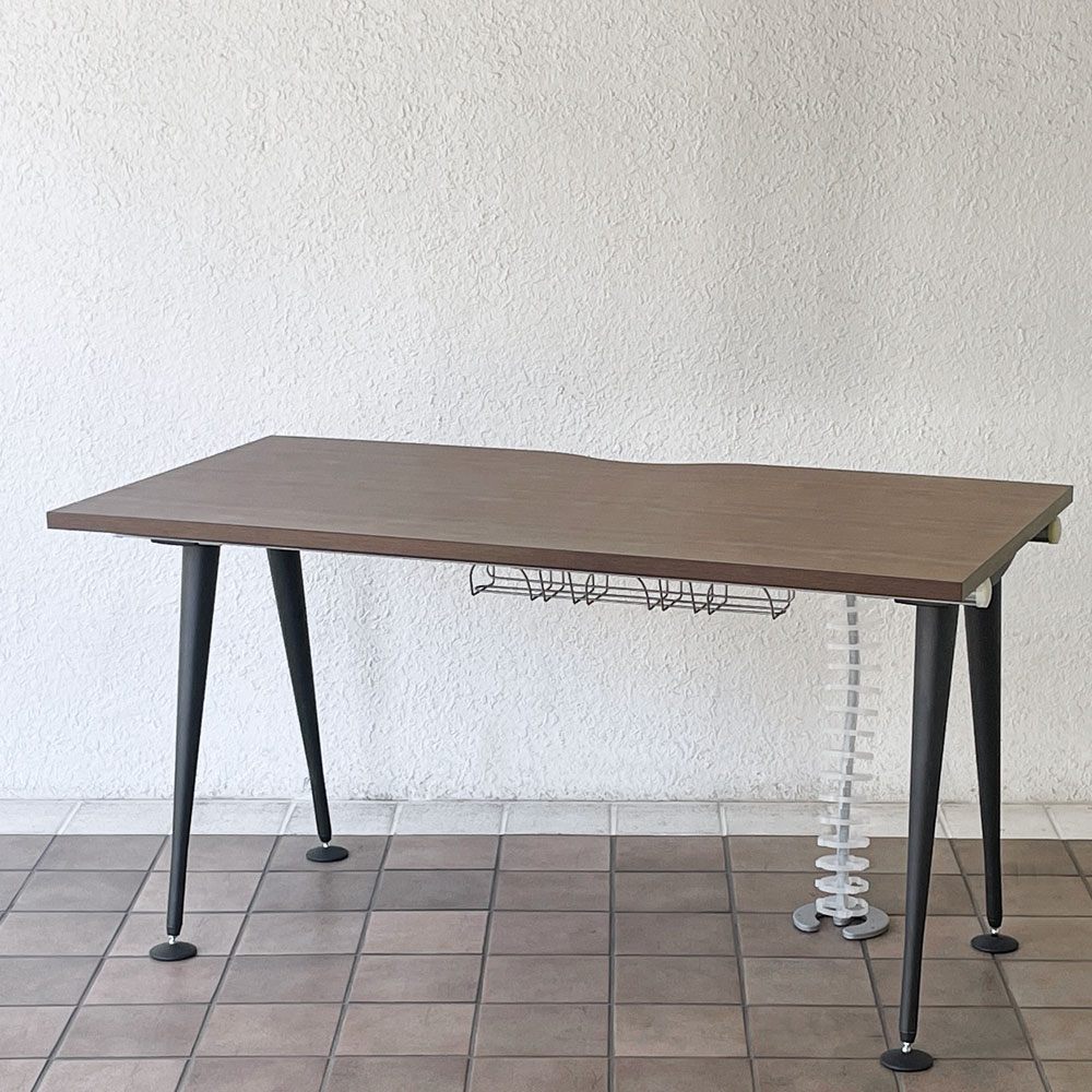 ハーマンミラー Herman Miller アバックエンバイロメンツ ABAK ミーティングテーブル デスク W140cm ウォールナットカラー ケーブルスパイン付き ティム・ウォレス ◇