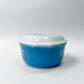 パイレックス Pyrex スノーフレーク ガーランド Snowflake キャセロール 蓋付 ブルー ミルクガラス ガラス オールドパイレックス USビンテージ ■
