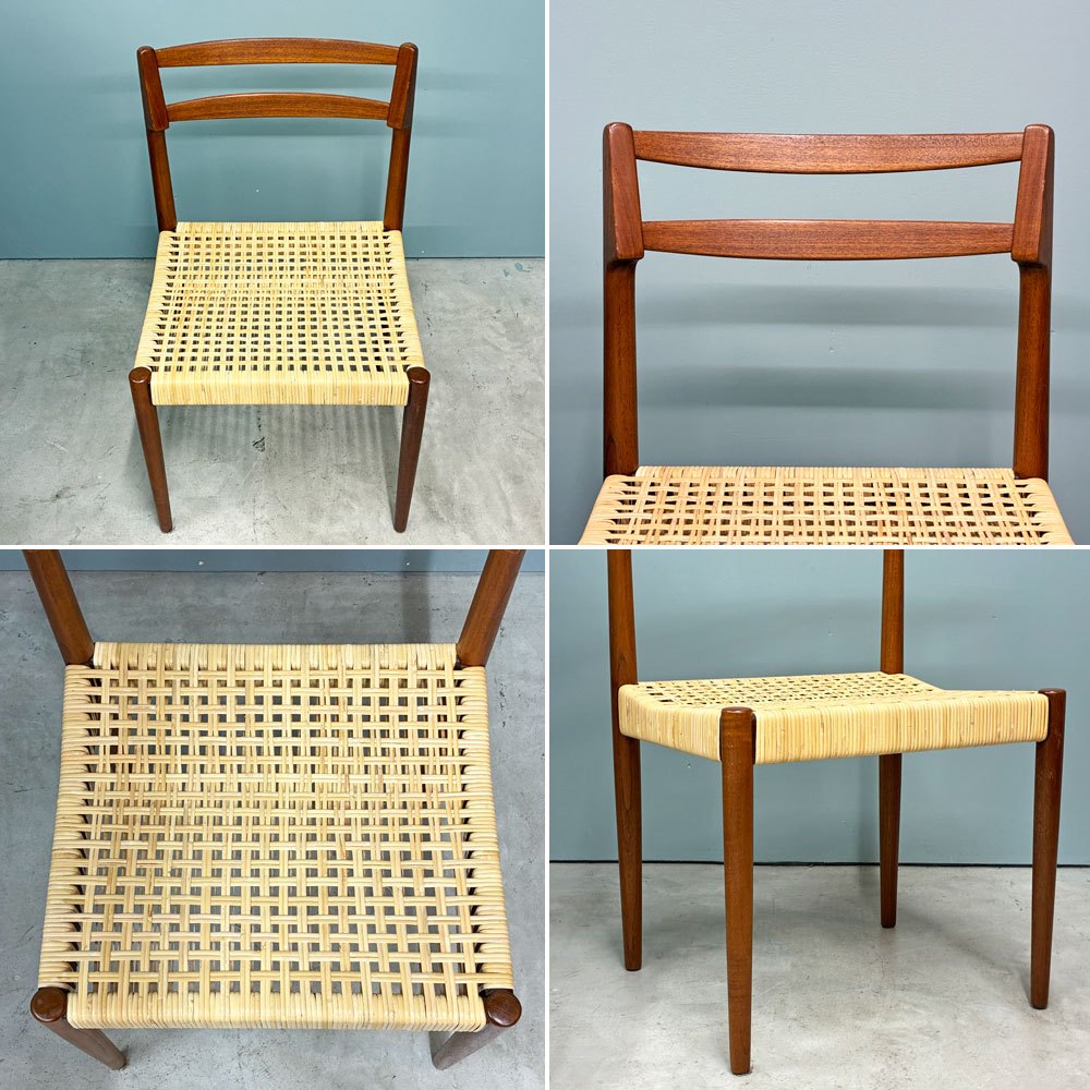 Randers Mobelfabrik Model.57 ダイニングチェア チーク材ｘラタン ラダーバック Kurt Østervig デンマーク 北欧ビンテージ ◎