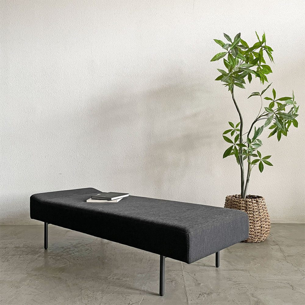 イデー IDEE ディヴァンコ DIVANCO BENCH ベンチ 長椅子 W160cm ファブリック ブルー系 スチール脚 植木莞爾 受注生産品 定価￥199,900- 〓