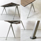 ヘイ HAY ピラミッド テーブル PYRAMID TABLE スモークドオーク コンパスレッグ スチール ベージュ W140cm デンマーク 北欧 美品●