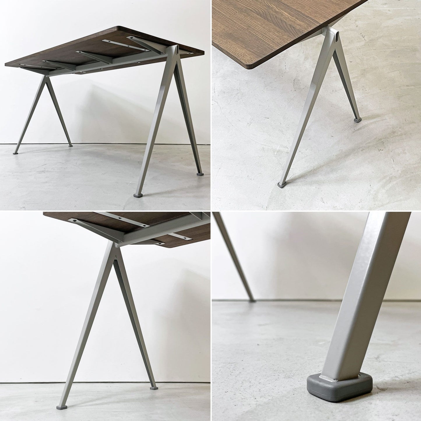 ヘイ HAY ピラミッド テーブル PYRAMID TABLE スモークドオーク コンパスレッグ スチール ベージュ W140cm デンマーク 北欧 美品●