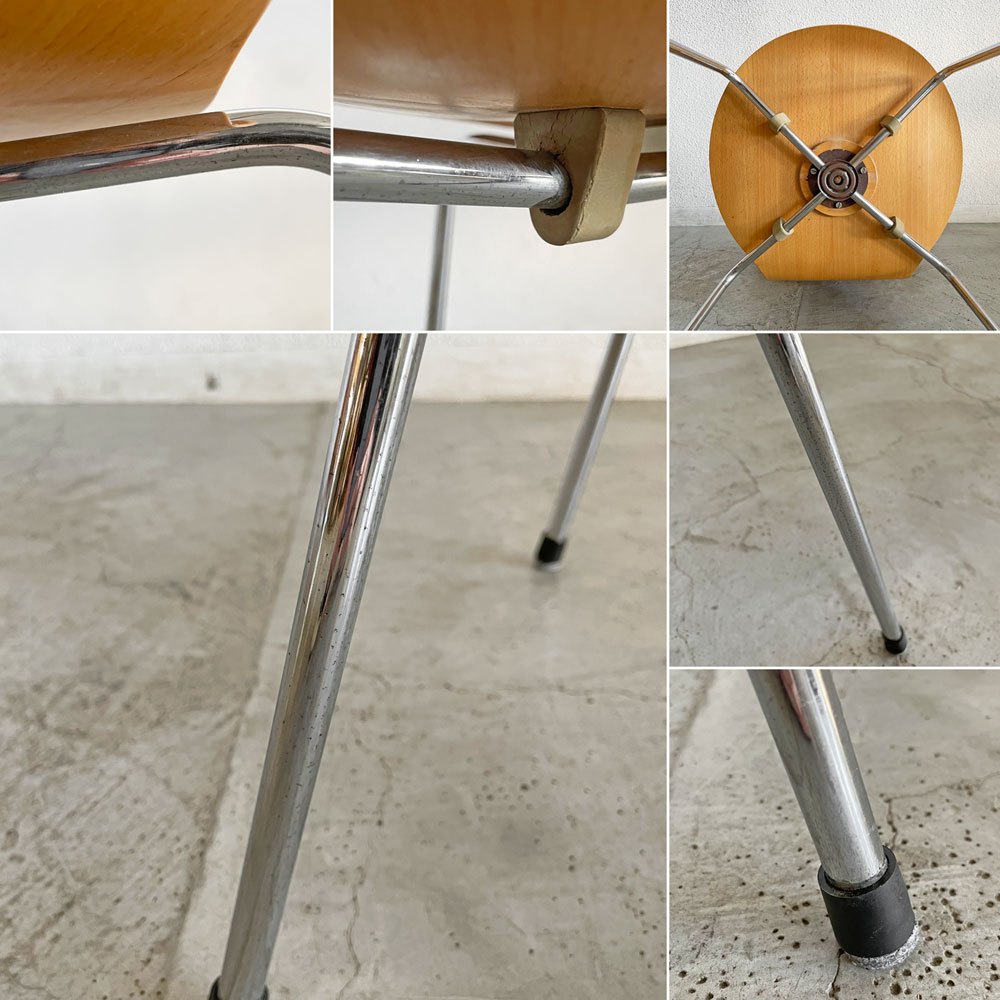 フリッツハンセン Fritz Hansen 3101 アリンコチェア アントチェア 4本脚 ナチュラルビーチ ラッカー仕上げ フェルトグライズ アルネ・ヤコブセン D 〓