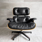 ハーマンミラー Herman Miller イームズラウンジチェア＆オットマン ブラックレザー ウォールナット C&Rイームズ ミッドセンチュリー♪